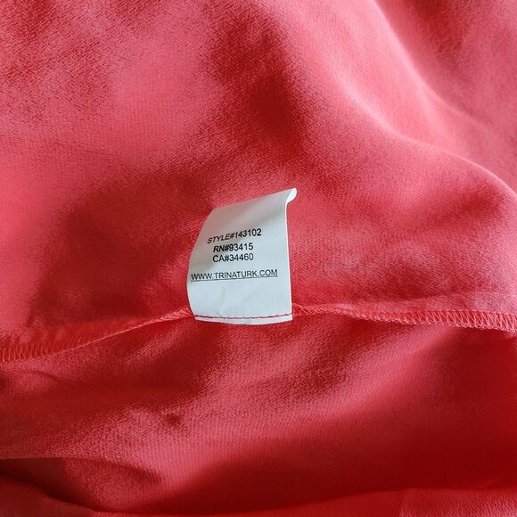 Trina Turk Silk Peasant Style Blouse with Cutout Detail Women's Medium - Picture 7 of 7